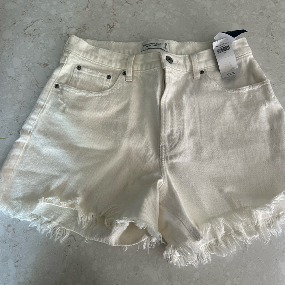 Abercrombie & Fitch White Jean Shorts